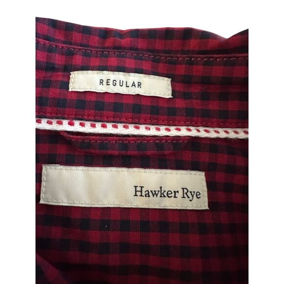 Hawker Rye Red Checkered Button-Up Long-Sleeve Shirt Regular Fit 100%Cotton NWOT - Picture 8 of 11